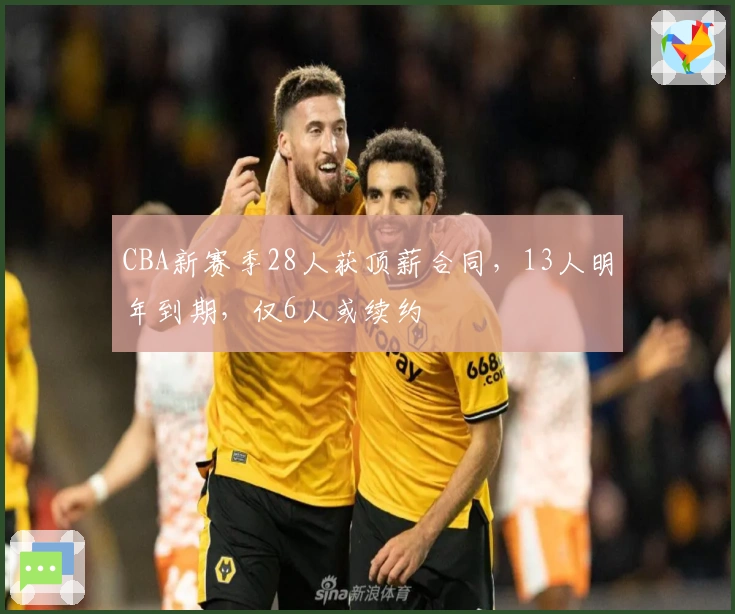 CBA新赛季28人获顶薪合同，13人明年到期，仅6人或续约